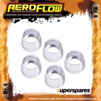 Aeroflow Brand PTFE Hose Stainless Steel Olive Inserts -6 AN 5 Pack