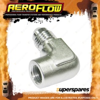 Aeroflow 90 Degree Female NPT To Male Adapter 1/8" To -3AN Silver Finish