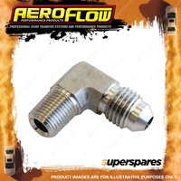 Aeroflow Stainless Steel 90 Degree NPT Male To AN Fitting 1/4" NPT To Male -3AN