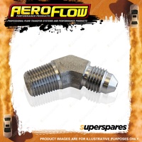 Aeroflow Stainless Steel 45 Degree NPT Male To AN Fitting 1/8" NPT To Male -3AN