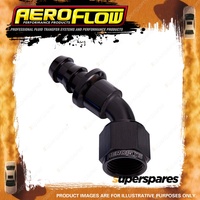 Aeroflow Brand 400 Series Push Lock Hose End Black 45 Degree -4AN