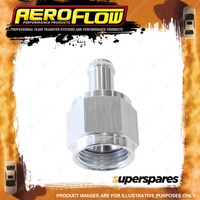 Aeroflow Straight Female Hose Barb Fitting 3/8" To -8 AN Silver Finish