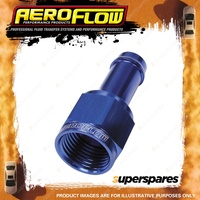 Aeroflow Straight Female Hose Barb Fitting 1 Inch To -16 AN Blue Finish