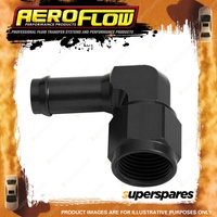 Aeroflow 90 Degree Hose Barb Pipe Fitting 5/16 To -6 AN Black Finish