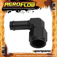 Aeroflow 90 Degree Hose Barb Pipe Fitting -8 AN To 1/2" Black Finish