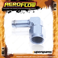 Aeroflow 90 Degree Hose Barb Pipe Fitting -8 AN To 1/2" Silver Finish