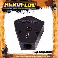 Aeroflow Billet Y-Block With 1/8" NPT Port - 3/4" To 3/4" Black Finish