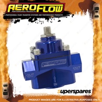 Aeroflow Billet 2-Port Fuel Pressure Regulator With -8 ORB Ports Blue AF49-3001