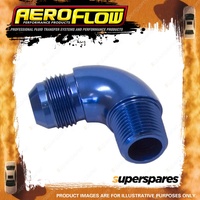 Aeroflow 90 Degree NPT To AN Full Flow Adapter Fitting 1/4" To -4AN Blue