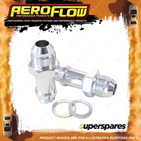 Aeroflow Carburettor Adapter 9/16"-24 To -8 AN Short Silver Finish AF701-08S