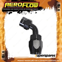 Aeroflow 60 Degree Kryptalon One Piece Full Flow Swivel Hose End Black -8 AN