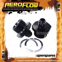 Aeroflow Carburettor Adapter Male -6 AN To 1"x 20 Black for Quadrajet Inlet Feed