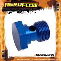 Aeroflow Brand Alloy Banjo Bolt 9/16" - 24 Blue Finish Hose Fitting