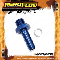 Aeroflow Metric To Barb Adapter Fitting M12 x 1.5mm to 5/16" Blue Finish