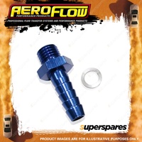 Aeroflow Metric To Barb Adapter M14 x 1.5mm to 12.7mm 1/2" Blue Finish