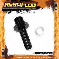 Aeroflow Metric To Barb Adapter M14 x 1.5mm to 12.7mm 1/2" Black Finish