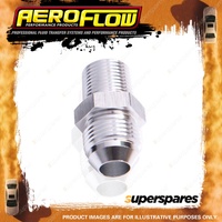 Aeroflow NPT To Straight Male Flare Adapter 3/8" To -3 Silver Finish