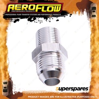 Aeroflow NPT To Straight Male Flare Adapter 1/8" To -6 Silver Finish