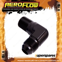 Aeroflow 90 Degree NPT To Male Flare Adapter Fitting 1/8" To -3AN Black