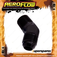 Aeroflow 45 Degree NPT To Male Flare Adapter Fitting 1/8" To -3AN Black