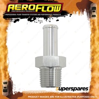 Aeroflow Male NPT To AN Barb Straight Adapter 1/8" To -4 Hose Silver Finish