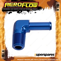 Aeroflow Male NPT To Barb 90 Degree Adapter Fitting 1/8" To 1/4" Blue