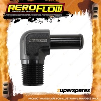 Aeroflow Male NPT To AN Barb 90 Degree Adapter 1/8"To -4AN Hose Black Finish