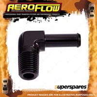 Aeroflow Male NPT To Barb 90 Degree Adapter Fitting 1/8" To 1/4" Black