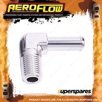 Aeroflow Male NPT To Barb 90 Degree Adapter Fitting 1/8" To 5/16" Silver