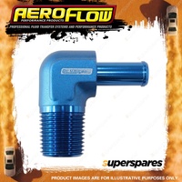 Aeroflow Male NPT To AN Barb 90 Degree Adapter 3/8"To -6 AN Hose Blue Finish