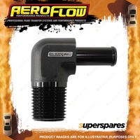 Aeroflow Male NPT To AN Barb 90 Degree Adapter 1/2"To -8 AN Hose Black Finish