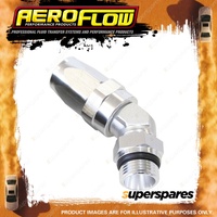 Aeroflow 45 Degree Taper Forged Male Adapter Orb Hose End -4 to -6 AN Silver