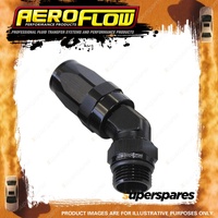 Aeroflow 45 Degree Taper Forged Male Adapter Orb Hose End -8 to -6 AN Black