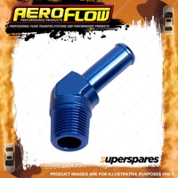 Aeroflow Brand 1/8" Npt To 1/4" Barb Blue Male To Male Hose Fitting