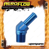 Aeroflow Male NPT To 45 Degree AN Hose Barb 1/8"To -4 100/450 Series Hose Blue