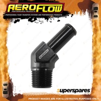 Aeroflow Male NPT To 45 Deg AN Hose Barb 1/2"To -10 100/450 Series Hose Black