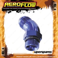 Aeroflow Orb To Male An Full Flow Adapters Blue 45 Degree ORB to AN -3 to -3