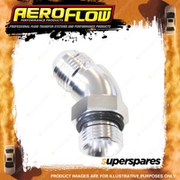 Aeroflow Orb To Male An Full Flow Adapters Silver 45 Degree ORB to AN -8 to -6