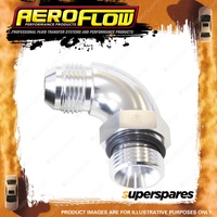 Aeroflow Orb To Male An Full Flow Adapters Silver 90 Degree ORB to AN -6 to -4