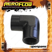 Aeroflow Brand 90 Degree NPT Female Adapter 1/8" Black Finish Hose Fitting