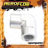 Aeroflow 90 Degree NPT Female Adapter 1/8" Silver Finish Hose Fitting