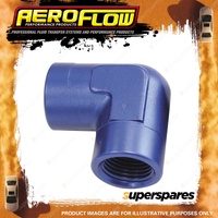 Aeroflow Brand 90 Degree NPT Female Adapter 3/8" Blue Finish Hose Fitting