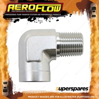 Aeroflow 90 Degree NPT Female To Male NPT Fitting 1/8" Silver Finish