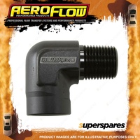 Aeroflow 90 Degree NPT Female To Male NPT Fitting 3/8" Black Finish