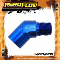 Aeroflow Brand 45 Degree NPT Female to Male NPT Fitting 1/8" NPT Blue