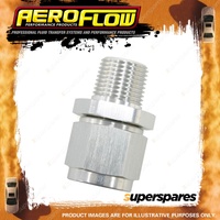 Aeroflow Male NPT To Female AN Straight Nut and Fitting 1/8" To -3AN Silver