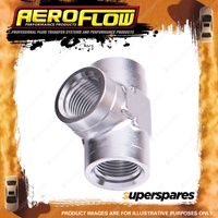 Aeroflow Brand NPT Female Pipe Tee 3/8" Silver Finish Finish Hose Fitting