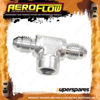 Aeroflow -3An Male Tee With 1/8 On Sidesilver Female 1/8" Npt On Side