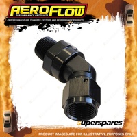 Aeroflow 45 Degree NPT Swivel To Male AN Flare Adapter 1/8" To -4AN Black