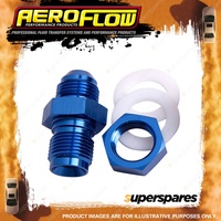 Aeroflow Brand Fuel Cell Fitting -16An Blue Fuel Cell Bulkhead Fitt